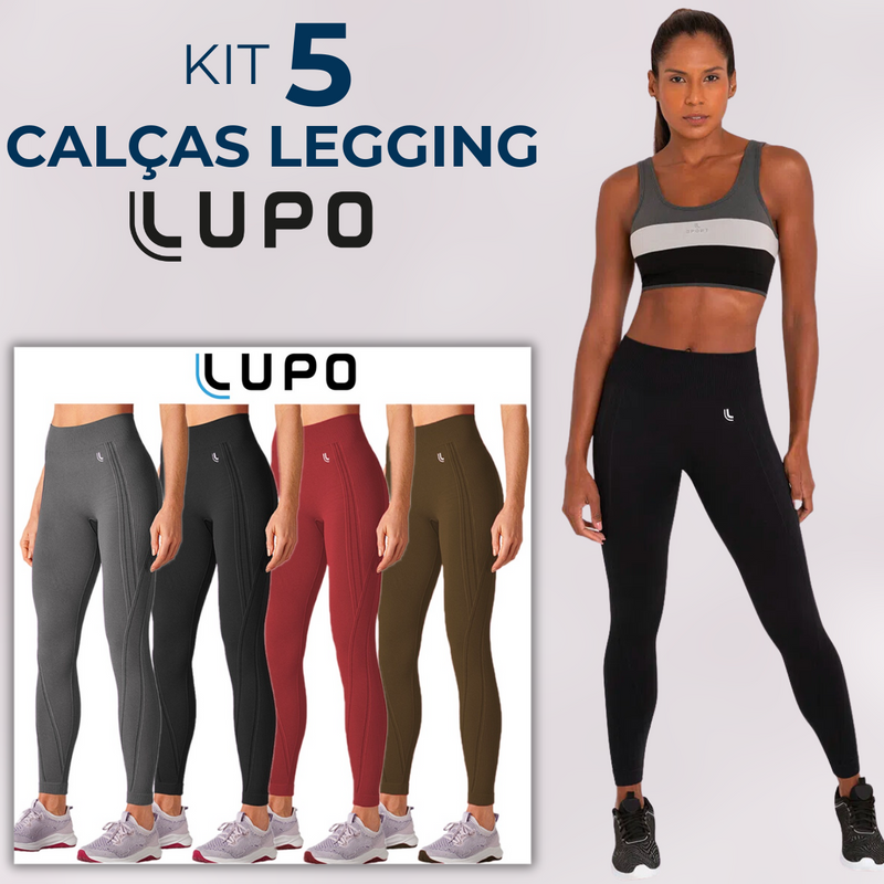 (APENAS HOJE!) Kit 5 Calças legging Lupo + Brinde Topper Lupo - Ultimas Unidades