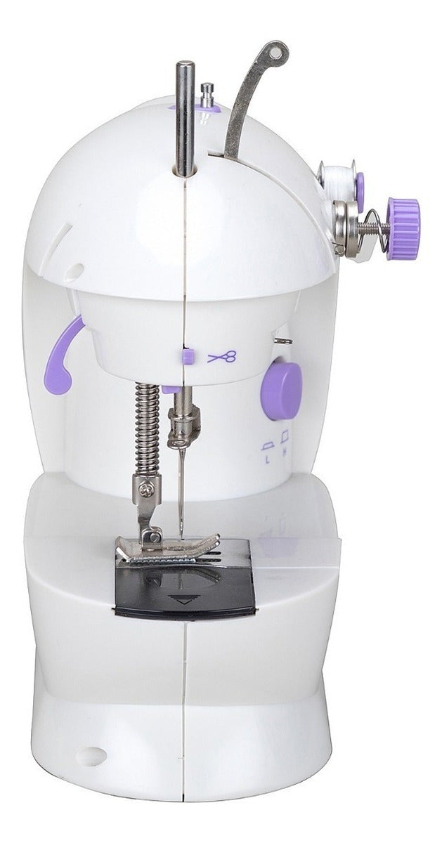 Mini Máquina de Costura Reta Portátil Branca 4 em 1 com Pedal Bivolt [FRETE GRÁTIS]