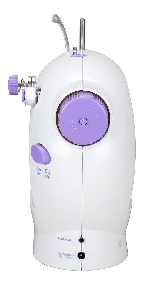 Mini Máquina de Costura Reta Portátil Branca 4 em 1 com Pedal Bivolt [FRETE GRÁTIS]