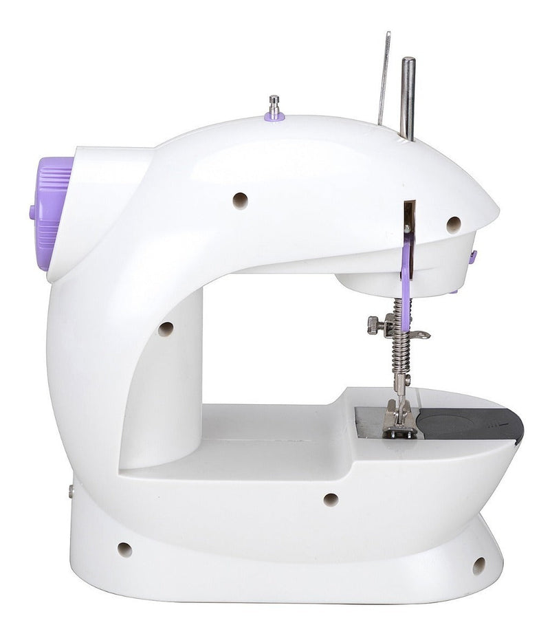 Mini Máquina de Costura Reta Portátil Branca 4 em 1 com Pedal Bivolt [FRETE GRÁTIS]