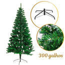 Árvore de Natal 150cm 300 Galhos - Kit Completo (80 Enfeites)