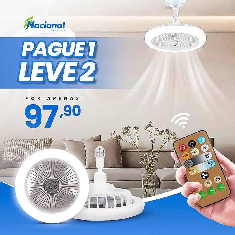 Luminária LED com Ventilador | FanMaster® (COMPRE 1 LEVE 2)
